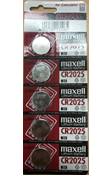 Battery CR2025 Card Pack of 5